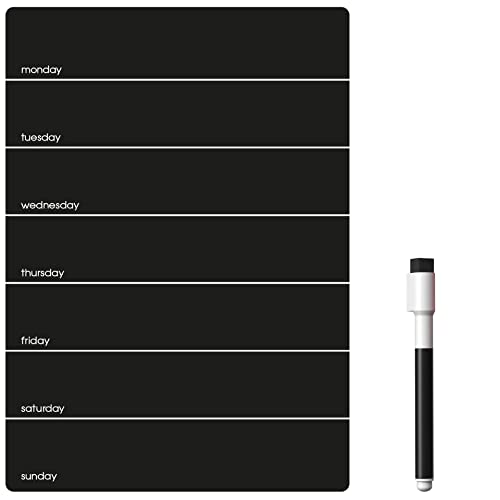 TMS Magnetischer Wochenplaner A4 und trocken abwischbare Stifte, kleiner Kühlschrankmagnet, Whiteboard – Verwendung als Kalender oder trocken abwischbarer Mahlzeitenplaner für Küche, Büro, Notizblock von The Magnet Shop