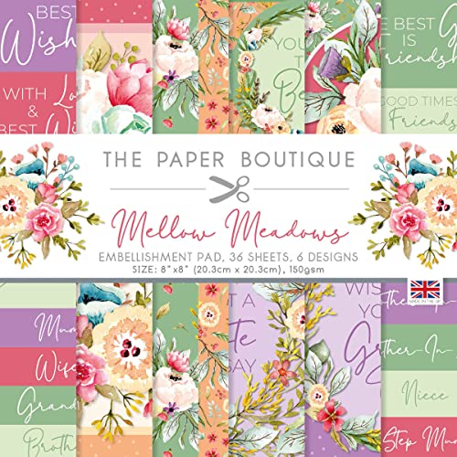 The Paper Boutique PB1911 Mellow Meadows – Verzierungsblock, mehrfarbig, 8 x 8 inches von The Paper Boutique