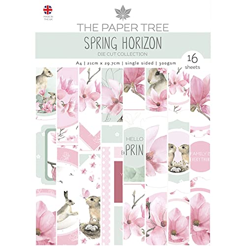 The Paper Tree Spring Horizon Stanzbögen, rosa und grün, A4 von The Paper Tree