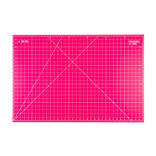 The Quilted Bear 36" x 24" (A1) Schneidematte - Premium Nähen & Quilten fünf Schichten schwere selbstheilend Schneidematte mit 60 & 45 Grad Winkelmarkierungen (Rosa) von The Quilted Bear