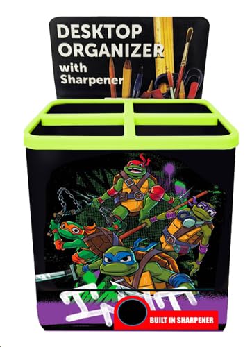 The Tin Box Company TMNT Organizer mit Spitzer an der Unterseite, unteres Fach öffnet sich von The Tin Box Company