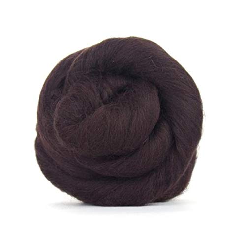 The Wool Barn Merinowolle, 50 g, Dunkelbraun, Ideal für Nassfilzen / Nadelfilzen und Handspinnprojekte von The Wool Barn