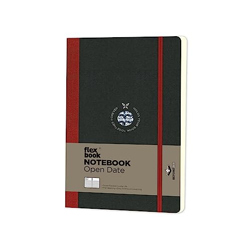 Flexbook Notizbuch patentierte flexible Bindung, rot, offenes Datum, mit Gummizug 13x21cm von Flexbook