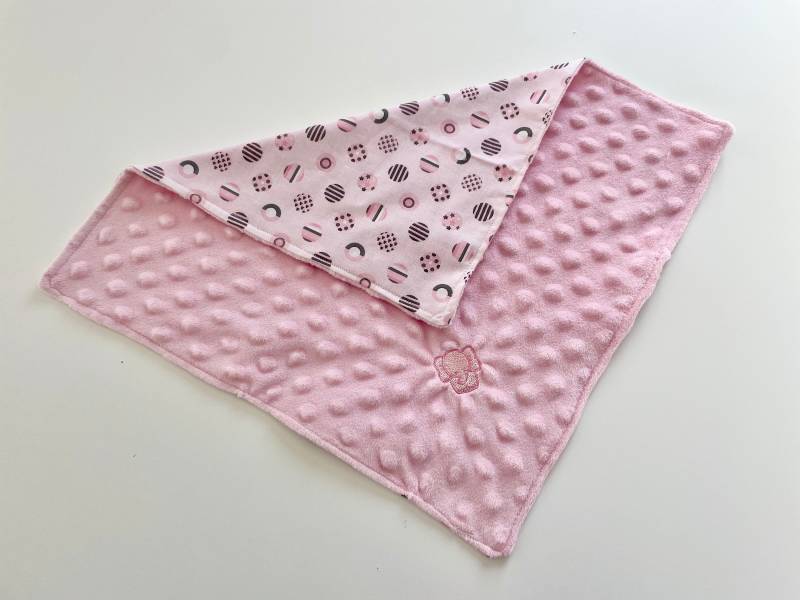 Rosa Minky Elefant Baby Spucktuch | Spuckdecken Baby-Lovey Besticktes Lovey von TheCraftyCabinUS