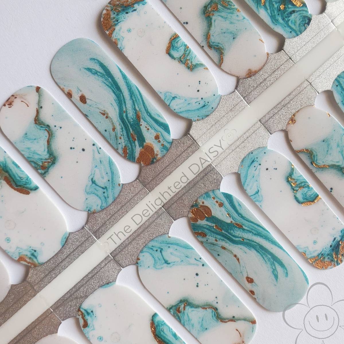 Aquatic Marble Nail Wraps, Nagelstreifen, Nagelaufkleber, Art von TheDelightedDaisy