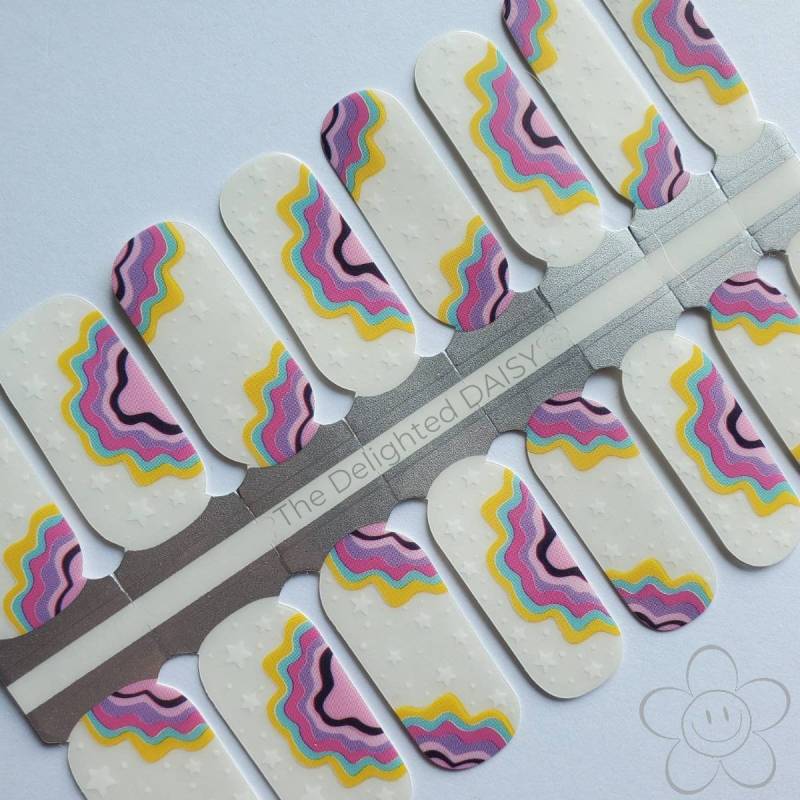 Groovy Transparente Negative Space Nail Wraps, Nagelstreifen, Nagelsticker, Nailart von TheDelightedDaisy