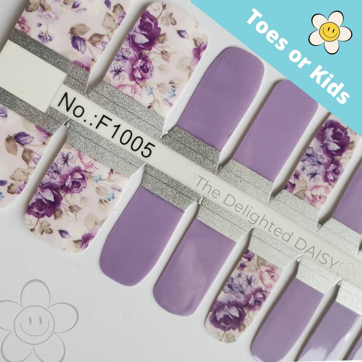 Lavendel Blumen Toe Nail Wraps Oder Kid Size Nagel Aufkleber Art von TheDelightedDaisy