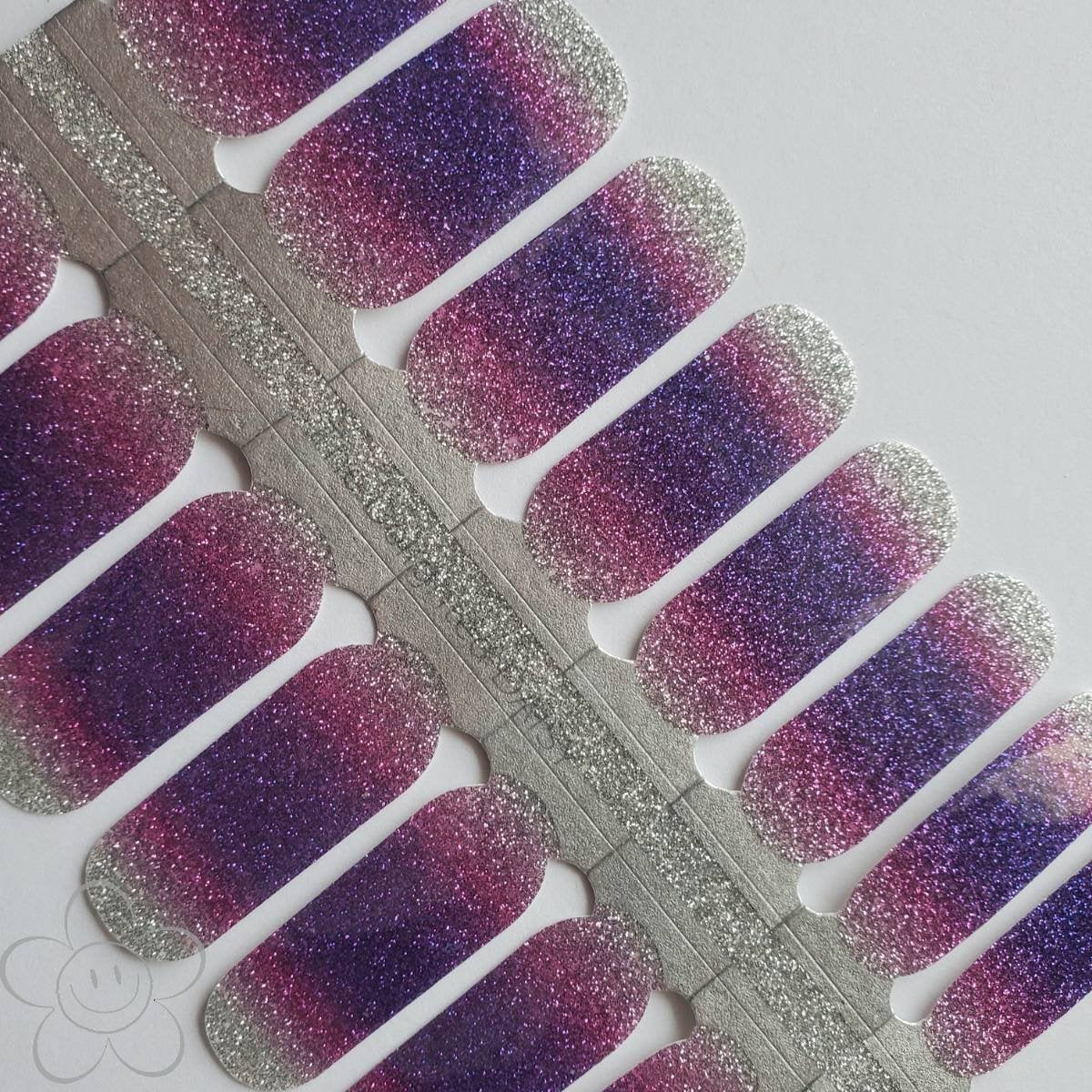 Lila Glitzer Ombre Nail Wraps, Nagelstreifen, Nagelaufkleber, Art von TheDelightedDaisy