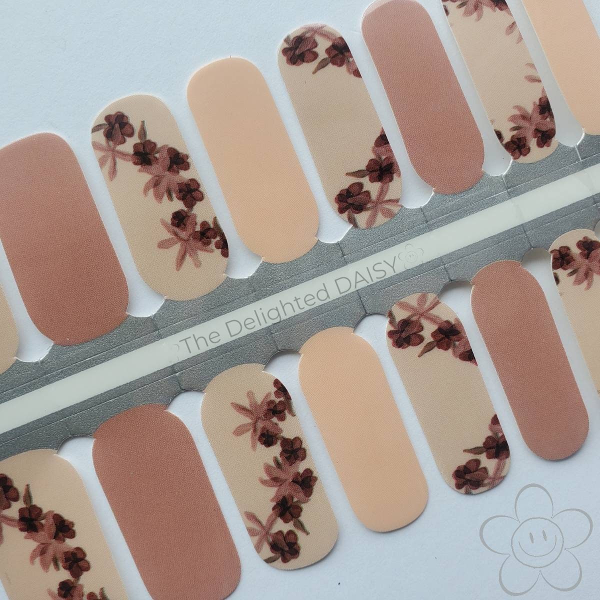 Neutrale Herbst Floral Nail Wraps, Nagel Aufkleber, Art von TheDelightedDaisy