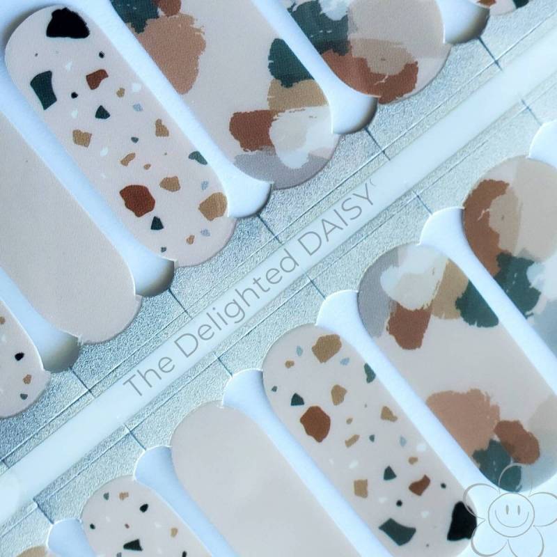 Neutrale Terrazzo Nail Wraps, Nagelstreifen, Nagelsticker, Nailart von TheDelightedDaisy