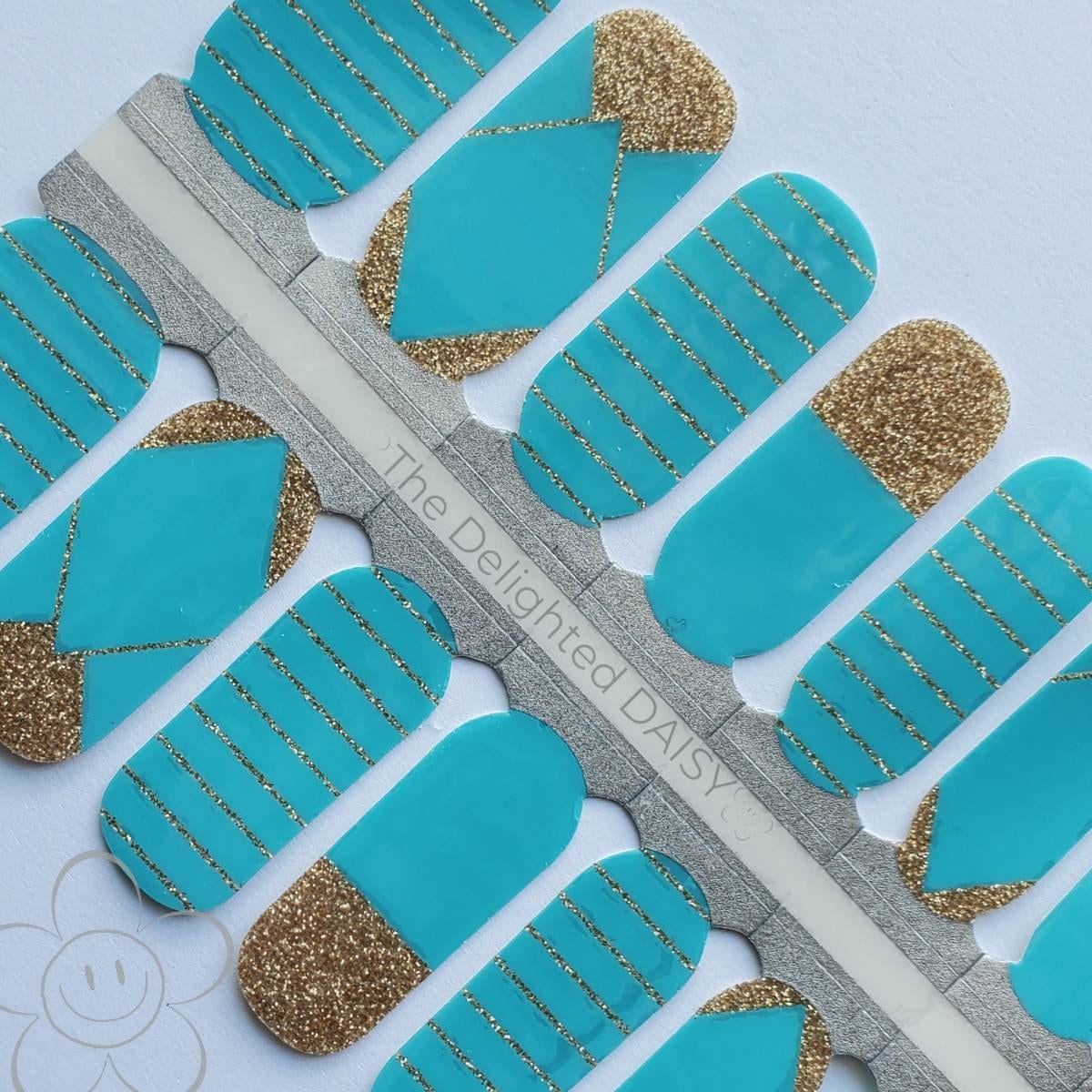 Noble Teal Nail Wraps, Nagelstreifen, Nagelsticker, Nailart von TheDelightedDaisy