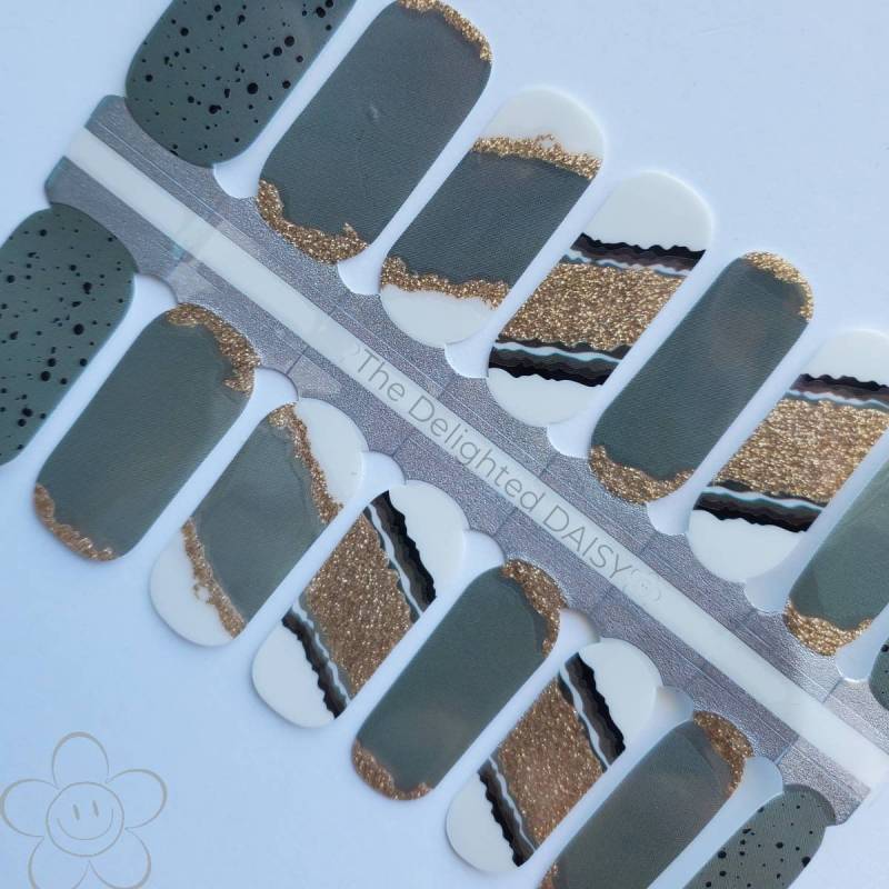 Olive Gold Nail Wraps, Nagel Streifen, Aufkleber, Art von TheDelightedDaisy