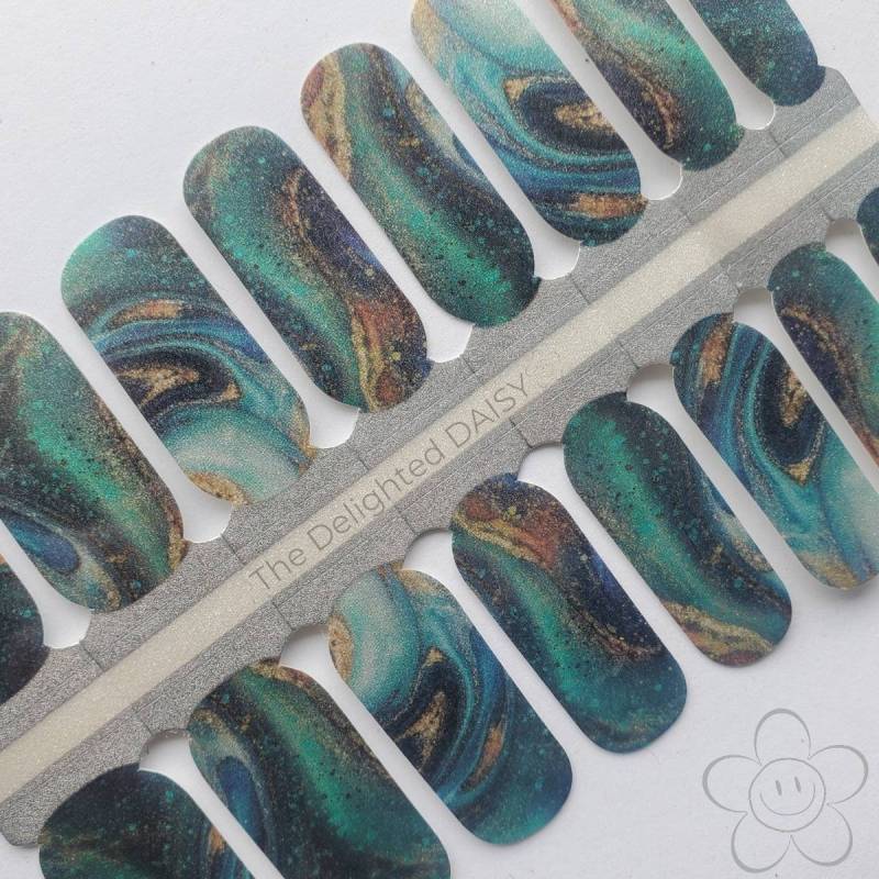 Pfau Swirl Marmor Nail Wraps, Nagelstreifen, Nagelaufkleber, Art von TheDelightedDaisy