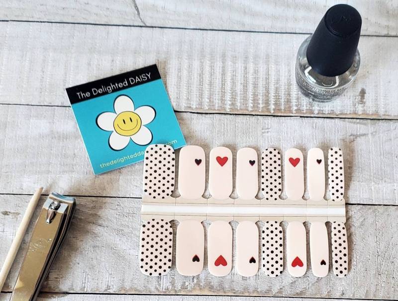 Polka Dot Sweetheart Nail Wraps, Nagelstreifen, Nagelaufkleber, Art von TheDelightedDaisy