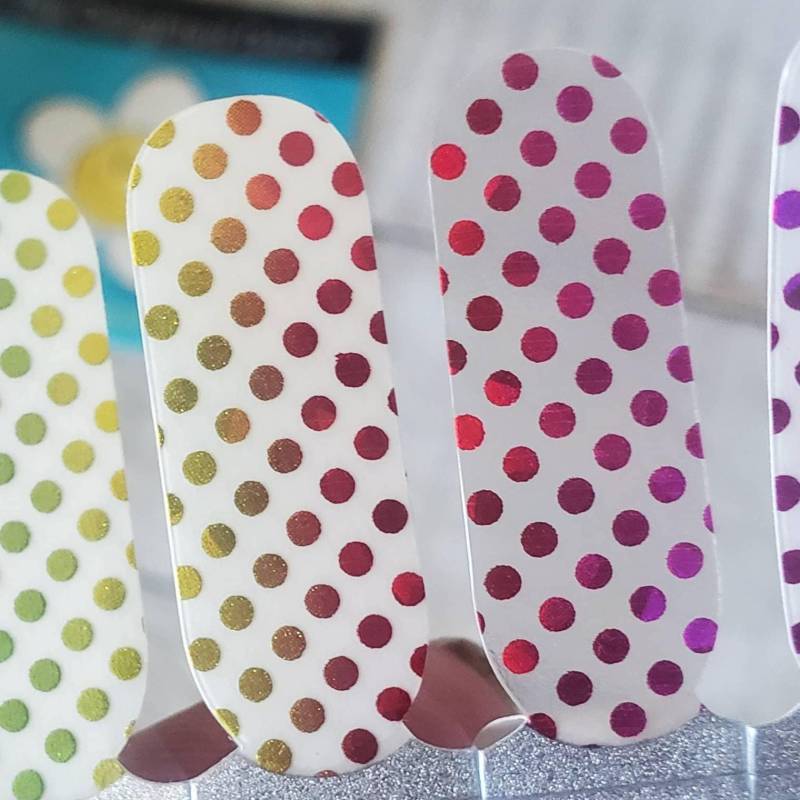 Regenbogen Polka Dot Overlay Nail Wraps, Nagelstreifen, Nagelaufkleber, Art von TheDelightedDaisy