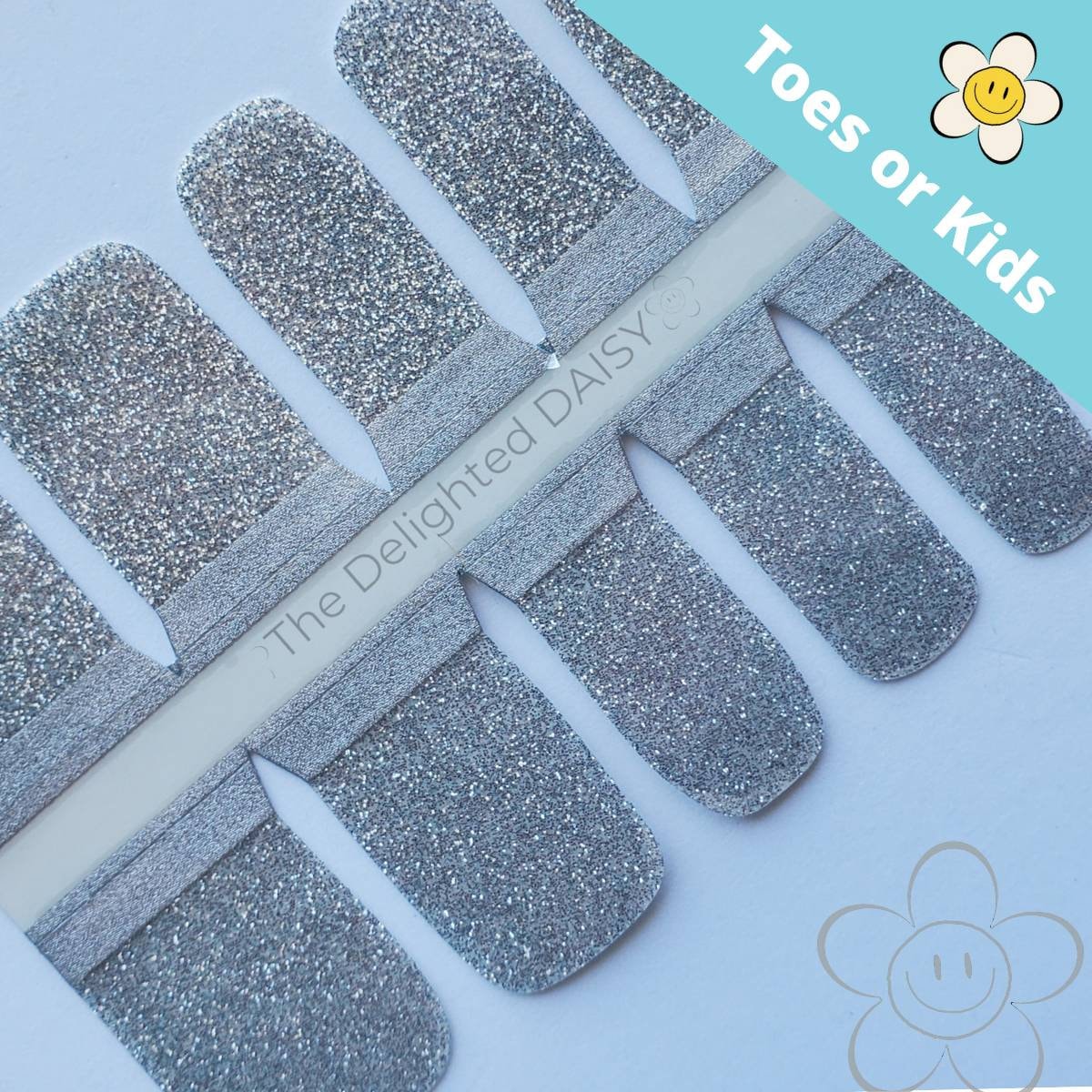 Silber Glitter Nail Wraps Oder Kid Size Nagel Aufkleber Art von TheDelightedDaisy