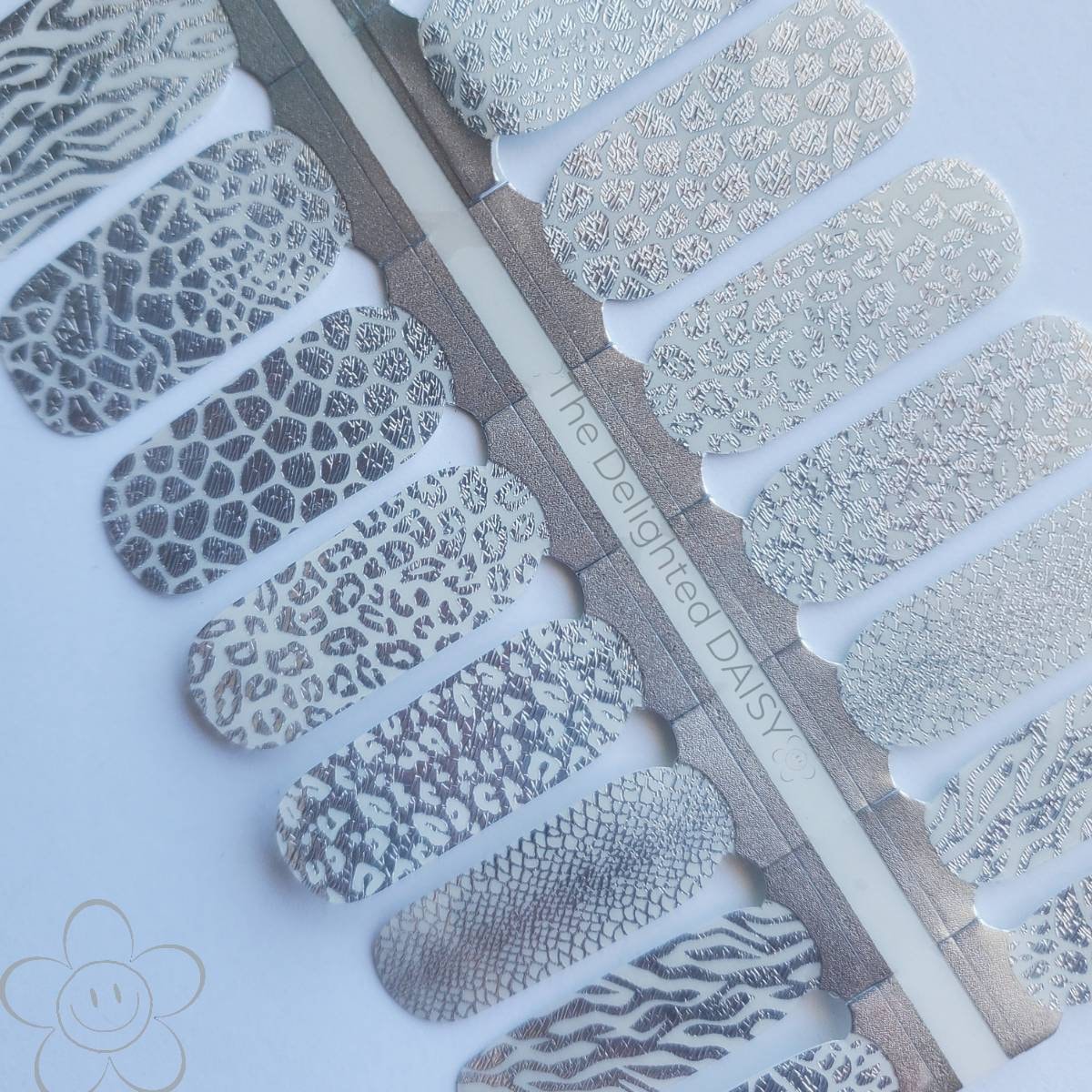 Silber Safari Nail Wraps, Nagelstreifen, Nagelaufkleber, Art von TheDelightedDaisy