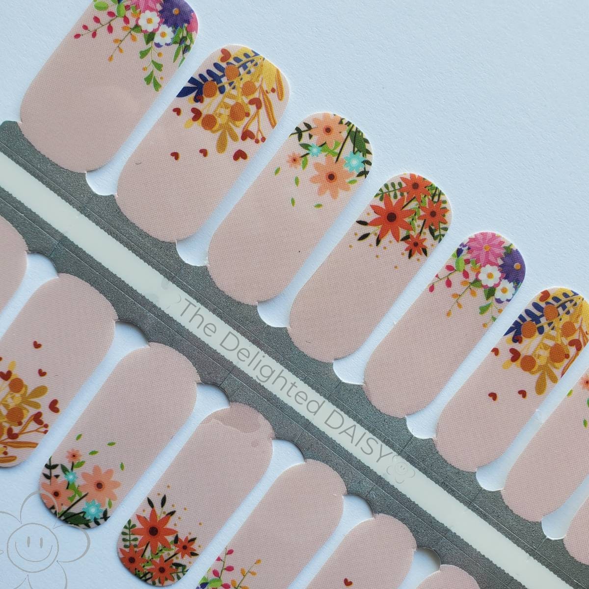 Sommer Wilde Blumen Nail Wraps, Nagel Aufkleber, Art von TheDelightedDaisy