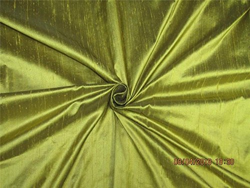 TheFabricFactory 100% Pure Seide Dupionseide Stoff Olive 137,2 cm mit Teppich in grober Weboptik mm45 [2] von TheFabricFactory