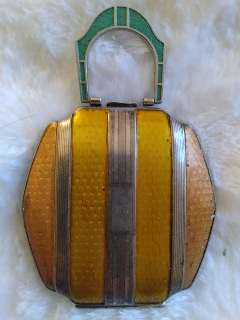 Guilloche Art Deco Look Kompakt von TheLizArdsVintageCo