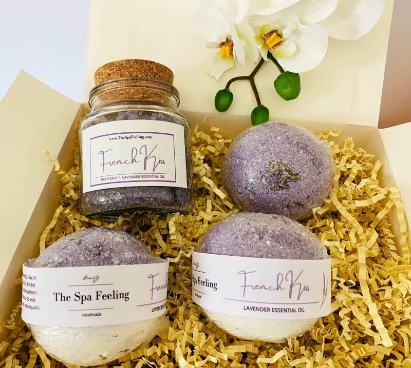 Badekugel Set, Wellness Geschenk Mama, Lavendel Spa Box, Badekugel, Wellnessgeschenk, Mutter von TheSpaFeeling