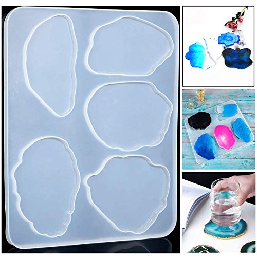 Groß Epoxidharz Silikonform Resin Silikonform Untersetzer Silikonform Gießform Silikonformen Epoxidharz Set Resin Silikonformen Set DIY Coaster Gießform Resin Art Formen Untersetzer für DIY Basteln von TheStriven