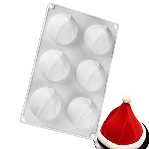 TheStriven Weihnachtsmütze Schimmel Weihnachtssilikonform Silikon Seife Schokolade Tabletts Seifenform 6 Hohlräume Formen Silikon-Formen für Seife, Schokolade, Kuchen, Backformen, Silikonform von TheStriven