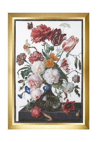 Thea Gouverneur - Kreuzstich-Set - Stillleben mit Blumen in einer Glasvase - Aida - 18 Count - Für Erwachsene - 785A von Thea GOUVERNEUR SINCE 1959