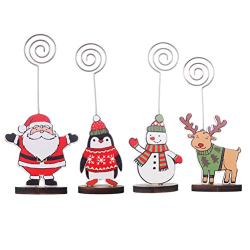 4 Stück Weihnachts-Büroklammern, Weihnachtsmann, Schneemann, Muster, Lesezeichen, Büro, niedliche Büroklammern, Neuheit, Weihnachtsbuch, Marker, Fotodatei, Dokumentenklemmen für Kinder, Schule, von Theaque