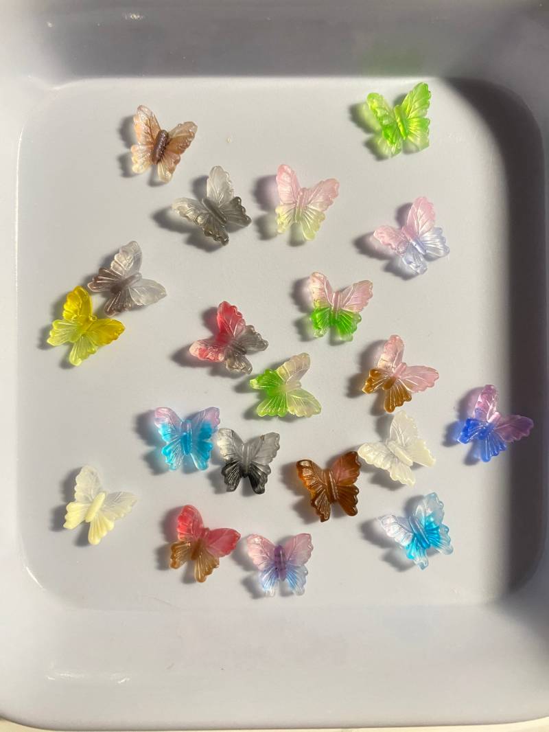 10/20 Stk Schmetterling Harz 3D Nagel Dekorationen, Diy Basteln N3102 Charms von Thebestbox66