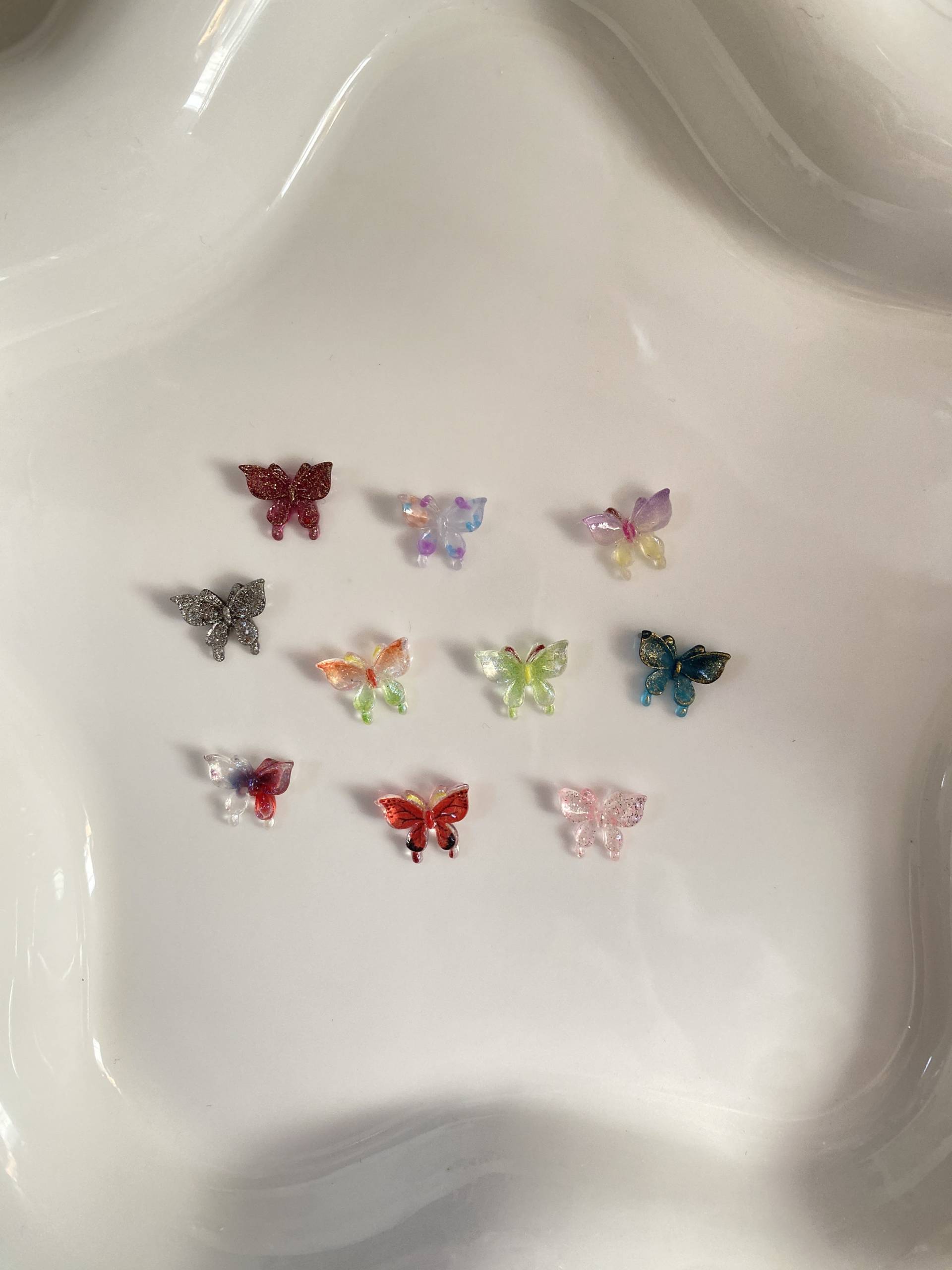 10 Stk Elf Schmetterling Mix 3D Nagel Dekorationen, Mix Model, Diy Basteln N3163 Charms Nail Art Rosa von Thebestbox66