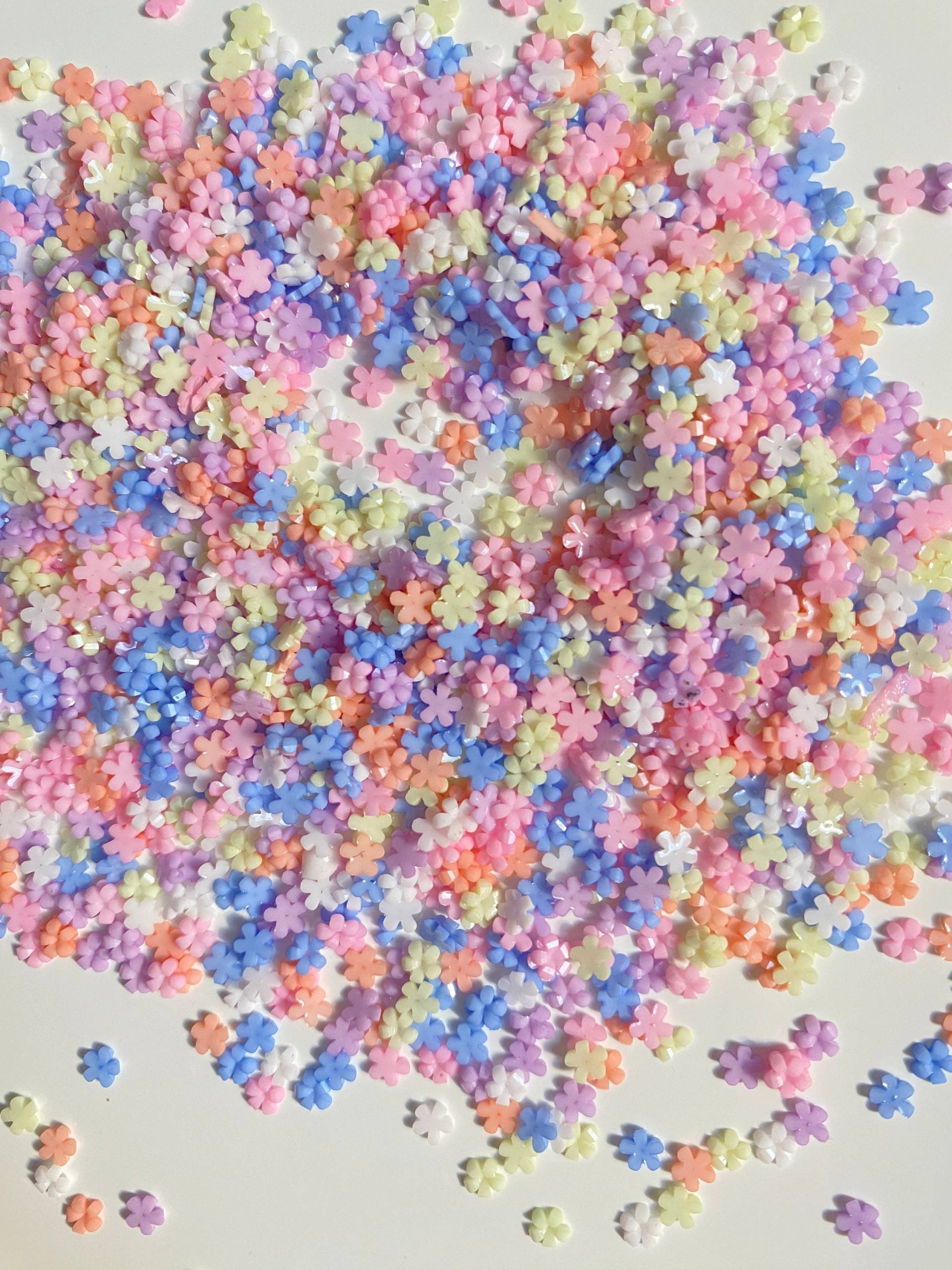 100/200/500 Stk Mini Blumen 4mm 3D Nagel Dekorationen, Mix Fraben Diy Basteln N3056 Charms Nail Art von Thebestbox66