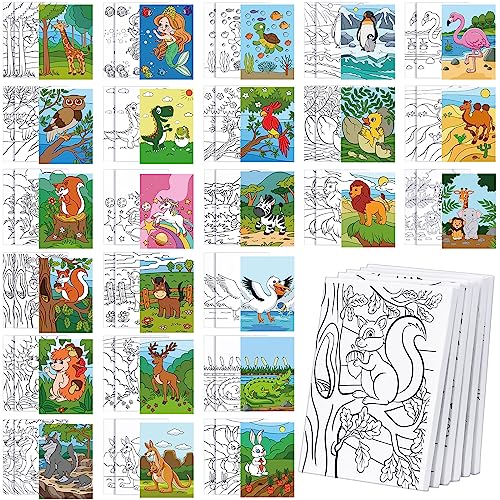 Thenshop 48 Stück vorgezeichnete Leinwand mit Tieren, 12.7x17.8 cm, Malerei-Kunst-Set, vorgestanzte Kunstausstellungstafeln, Konturmalerei, Leinwand, Studenten, Partygeschenke Thenshop 48 Stück vorgezeichnete Leinwand mit Tieren, 12.7x17.8 cm, Malerei-Kunst-Set, vorgestanzte Kunstausstellungstafeln, Konturmalerei, Leinwand, Studenten, Partygeschenke von Thenshop