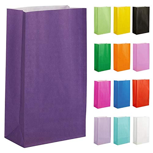 Thepaperbagstore 40 Papiertüten für Partys und Geschenke - Violett - 140x245x70mm von Thepaperbagstore