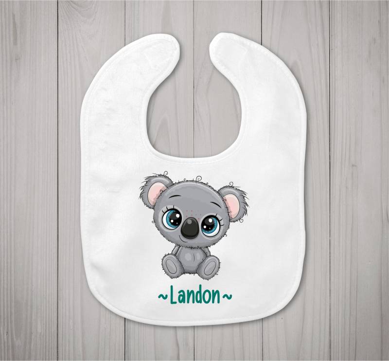 Koala Bär Baby Lätzchen | Personalisierte Jungen Oder Mädchen Geschenk Baby-Dusche-Geschenk Name von Thepillowgeek