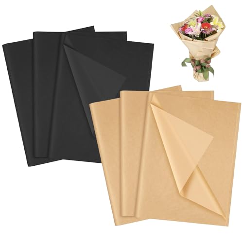 Kraft Seidenpapier herbstdekorationen basteln 35x50cm Geschenkpapier Kraftpapier Glänzend Seidenpapier zum Verpacken Blumenstrauß Verpackung Bastelpapier für DIY Projekt 60 Blatt von Thgtao