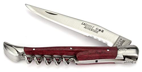 Thiers-Issard Laguiole Wein Taschenmesser BACCHUS 13 cm - Griffschalen Amaranth - Korkenzieher - Messer Klinge 11 cm 12C27 Sandvik Stahl von Thiers-Issard