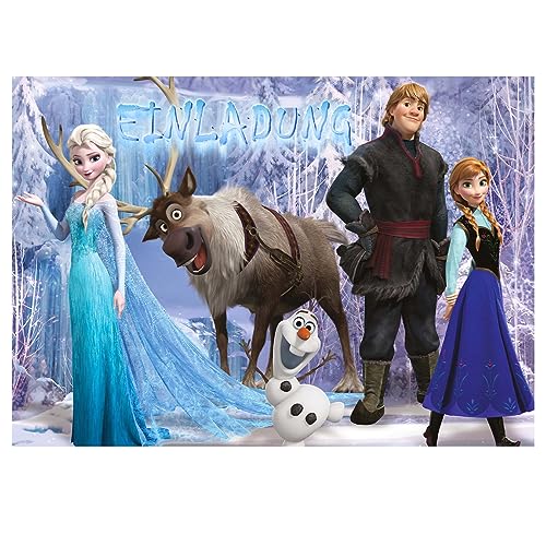 Thingehoy 12Pcs Frozen Einladungskarten Kindergeburtstag Junge Mädchen, Elsa Einladungskarten Kindergeburtstag Einladungskarten Geburtstag Deutsche Fassung von Thingehoy