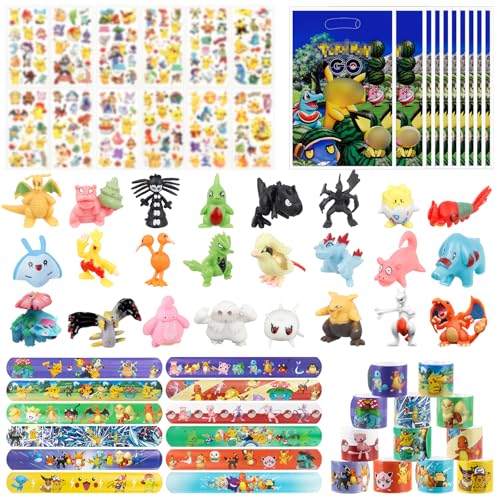 Thingehoy 58Pcs Geburtstag Mitgebsel Kinder, Party Kindergeburtstag Mitgebsel Set, 24PC Minifiguren Zufällig+12PC Tattoo Kinder+12PC Armband+10PC Geschenktüten von Thingehoy