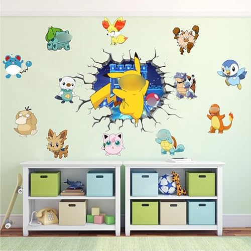 Thingehoy Wandtattoo Kinderzimmer Junge, Anime Wandtattoos Aufkleber Kinder, Wandaufkleber Kinderzimmer, Wandsticker Kinderzimmer Jungen, Wall Stickers Kids Bedroom, Wanddekoration von Thingehoy