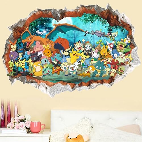 Thingehoy Wandtattoo Kinderzimmer Junge, Anime Wandtattoos Aufkleber Kinder, Wandaufkleber Kinderzimmer, Wandsticker Kinderzimmer Jungen, Wall Stickers Kids Bedroom, Wanddekoration von Thingehoy