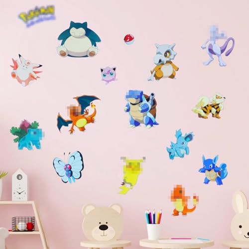 Thingehoy Wandtattoo Kinderzimmer Junge, Anime Wandtattoos Aufkleber Kinder, Wandaufkleber Kinderzimmer, Wandsticker Kinderzimmer Jungen, Wall Stickers Kids Bedroom, Wanddekoration von Thingehoy