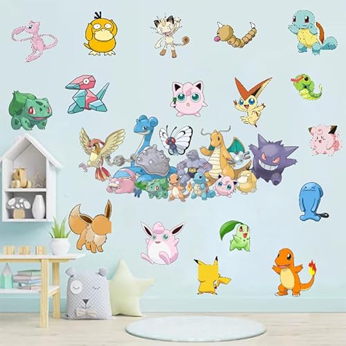 Thingehoy Wandtattoo Kinderzimmer Junge Mädchen, Wandaufkleber Kinderzimmer, Anime Wandtattoos Aufkleber Kinder, Wandsticker Kinderzimmer Jungen Mädchen, Wall Stickers Kids Bedroom, Wanddekoration von Thingehoy