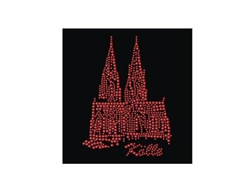 Strass Steine Bügelbilder Applikation verschiedene Motive Köln Karneval Fasching (Dom Kölle rot 11x15cm) von Think Jeck!