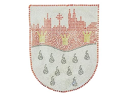 Strass Steine Bügelbilder Applikation verschiedene Motive Köln Karneval Fasching (Wappen Skyline 17x19cm) von Think Jeck!