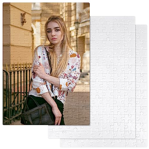 Thinp 3 Stück Sublimation Puzzles Leeres Puzzle Wärmeübertragung Puzzleteile Sublimationsübertragung Wärmepresse Weiß Puzzle Sublimation Rohlinge, für Individuell DIYHandwerk Puzzle von Thinp