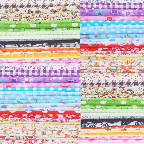 Thinp 50 Stk Stoffe zum Nähen Baumwolle,20x20cm Baumwollstoff Patchwork,Patchwork Stoffe Paket,Stoff-Quadrate & Quiltingstoffe,Patchworkstoff,für Craft Sewing Kleidung Vorhänge Bettwäsche DIY Basteln von Thinp