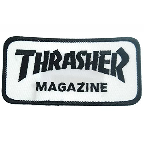 Thrasher Logo White/Black Aufnäher von Thrasher