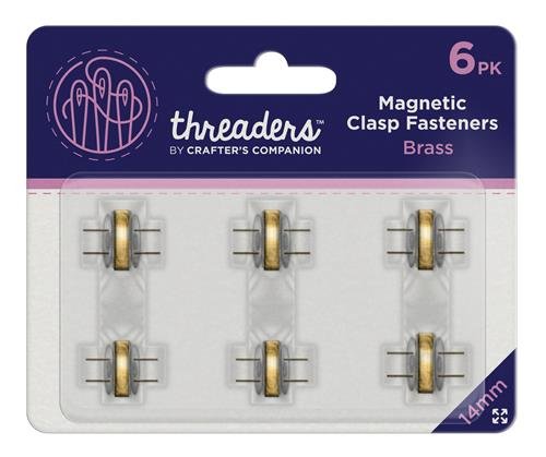 Threaders TH-1079 Magnetverschluss Fasteners Metall 9.5 x 11.4 x 0.5 cm Messing 6 Pack-Brass, Metal von Threaders