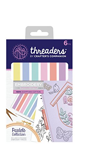 Threaders TH-1134 Stickerei Gestrandet Pastelle 100% Ägyptischer Baumwolle 19 x 11 x 0.3 cm, Egyptian Cotton, Pastels von Threaders